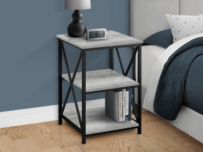 Monarch Specialties Tessa Nightstand, Gray