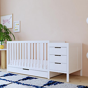 Carter's by Davinci Colby 4-in-1 Convertible Crib and Changer Combo, White, rollover