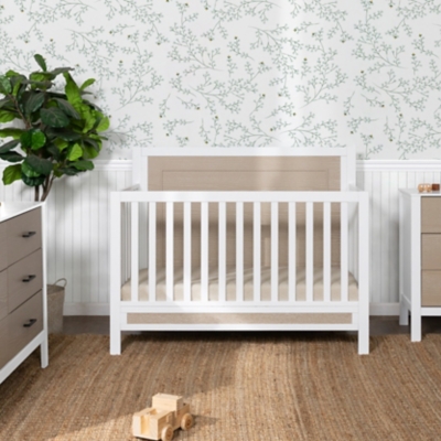 Carter's by Davinci Radley 4-in-1 Convertible Crib, White/Coastwood, rollover
