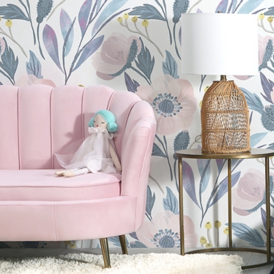 Alana Velvet Kids Sofa, , rollover