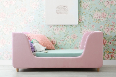Bodhi Upholstery Toddler Bed, Cotton Candy Pink, rollover