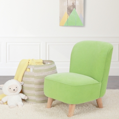Juni Velvet Kids Chair, Green Apple, large