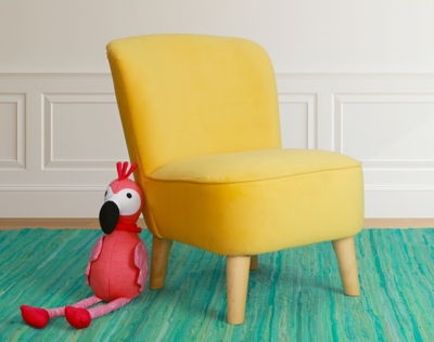 Juni Velvet Kids Chair, Butterscotch, large