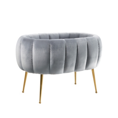 Milan Velvet Tufted Bassinet, Venetian Gray