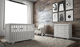 Wooster 3-in-1 Convertible Crib, Pure White, rollover