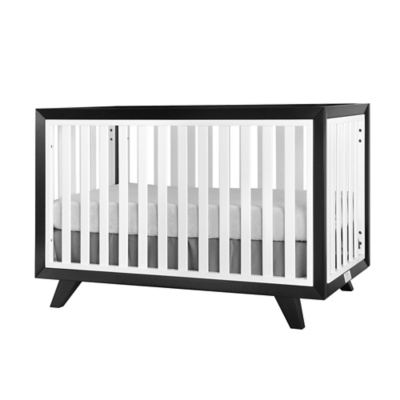 Wooster 3-in-1 Convertible Crib, Black/White