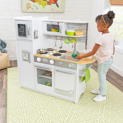 B600010589 KidKraft Uptown Wooden Play Kitchen, White sku B600010589