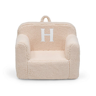 Delta Children Monogram Cozee Sherpa Chair Letter H, Cream, large