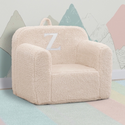 Delta Children Monogram Cozee Sherpa Chair Letter Z, Cream