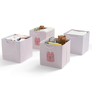 babyGap by Delta Children 4-Pack Brannan Bear Storage Bins with Handles, Pink, large