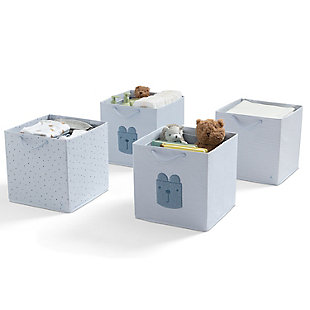 babyGap by Delta Children 4-Pack Brannan Bear Storage Bins with Handles, Blue, large