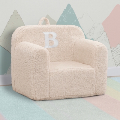 Delta Children Monogram Cozee Sherpa Chair Letter B, Cream