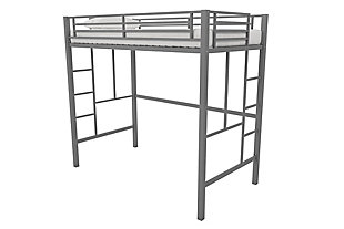 Atwater Living Grace Twin Metal Loft Bed, Silver, large
