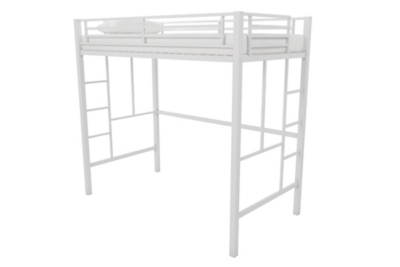 Atwater Living Grace Twin Metal Loft Bed, White, large