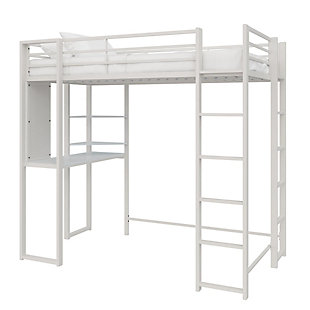 Atwater Living Alix Twin Metal Loft Bed with Desk, , large
