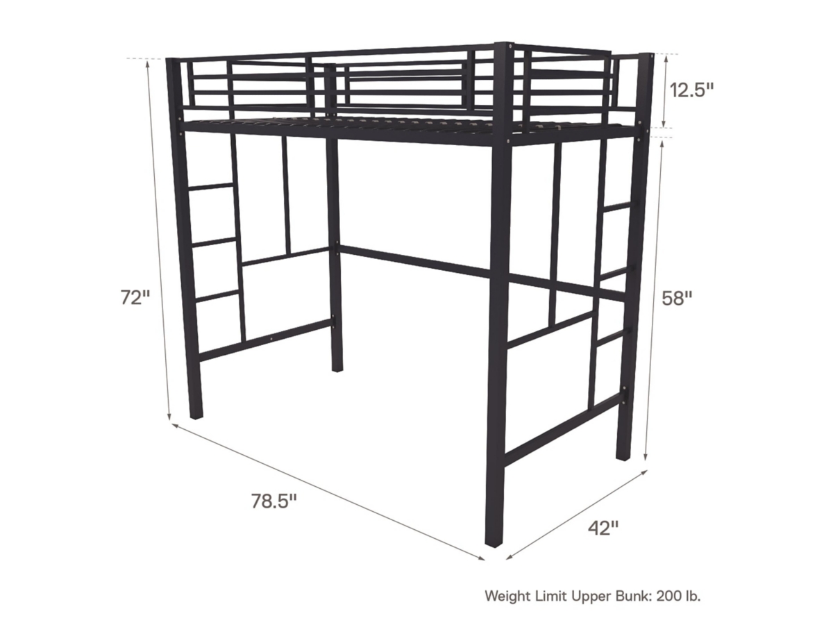Atwater Living Grace Twin Metal Loft Bed | Ashley