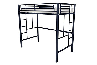 Atwater Living Grace Twin Metal Loft Bed, Navy, large