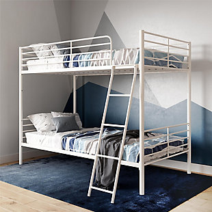 Atwater Living Daysi Convertible Twin over Twin Bunk Bed, White, rollover