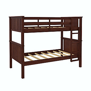 Atwater Living Rocky Wood Bunk Bed, Deep Walnut, large