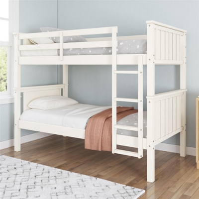 Atwater Living Rocky Wood Bunk Bed, White