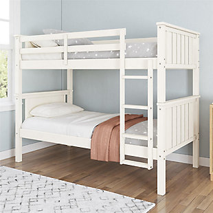 Atwater Living Rocky Wood Bunk Bed, White, rollover
