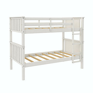 Atwater Living Rocky Wood Bunk Bed, White, large