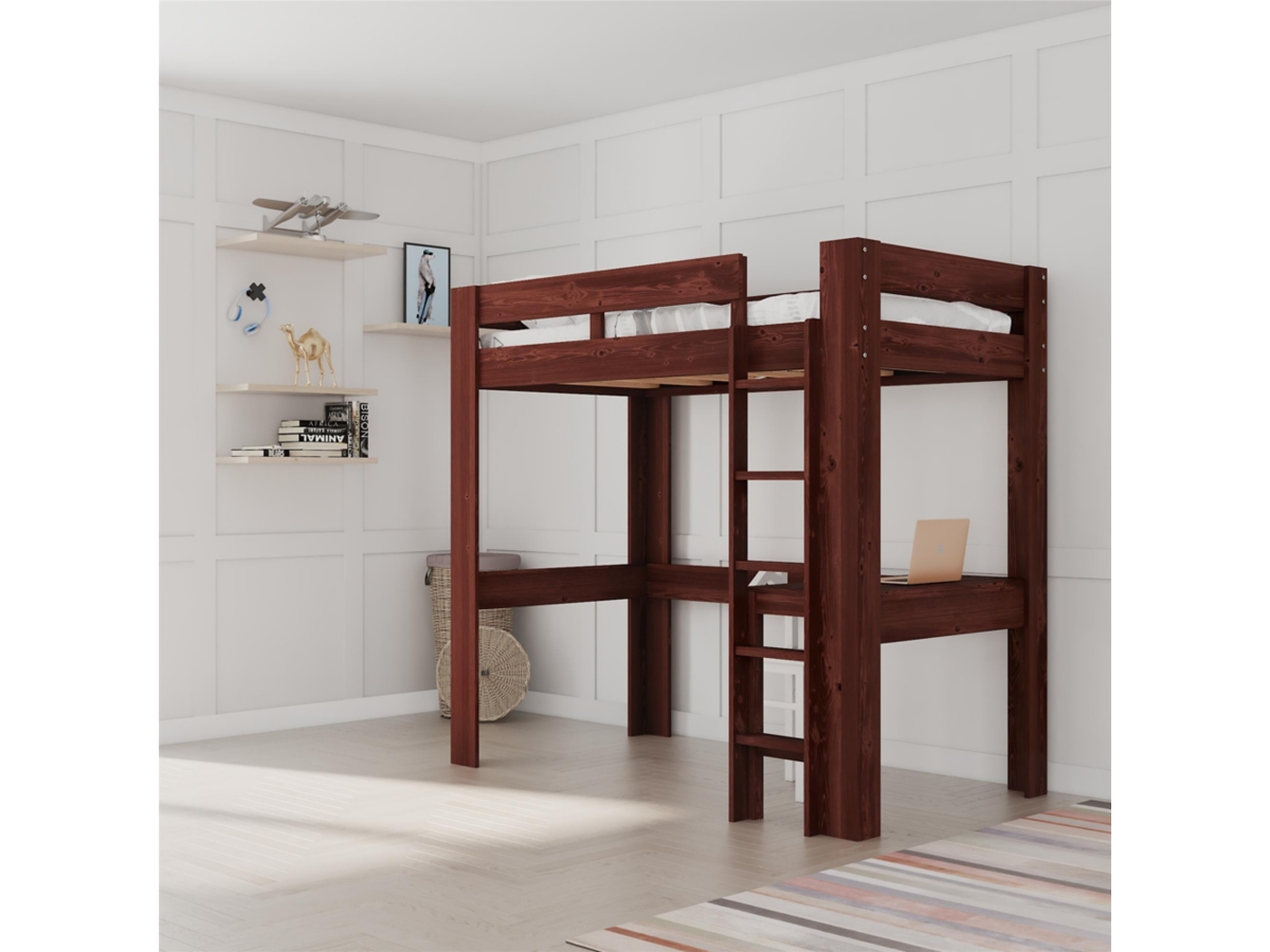 Atwater Living Jonty Chunky Wood Twin Loft Bed with Desk Ashley