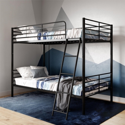 Atwater Living Daysi Convertible Twin over Twin Bunk Bed, Black