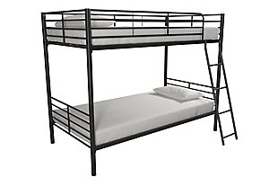 Atwater Living Daysi Convertible Twin over Twin Bunk Bed, Black, large