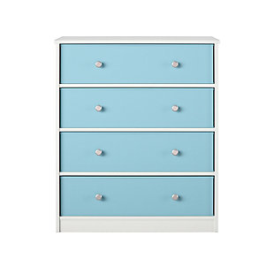 Ameriwood Home Mya Park Tall Dresser with 4 Fabric Bins, White/Blue, large