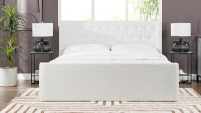 Jennifer Taylor Brooks Shelter King Platform Bed, Antique White