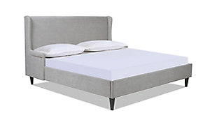 Jennifer Taylor Clara Wingback Arm Upholstered King Platform Bed, Silver Gray, large