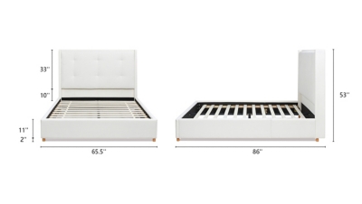 Jennifer Taylor Miramar King Cushion-Back Headboard Platform Bed Frame - Thumbnail 5