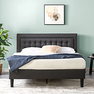 ZINUS Platform Full Bed Frame with Headboard, Gold, rollover