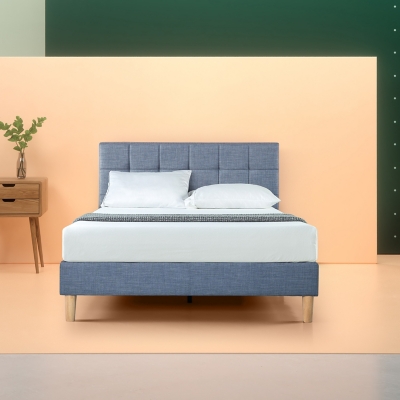 ZINUS Axel Queen Platform Bed, Blue Slate