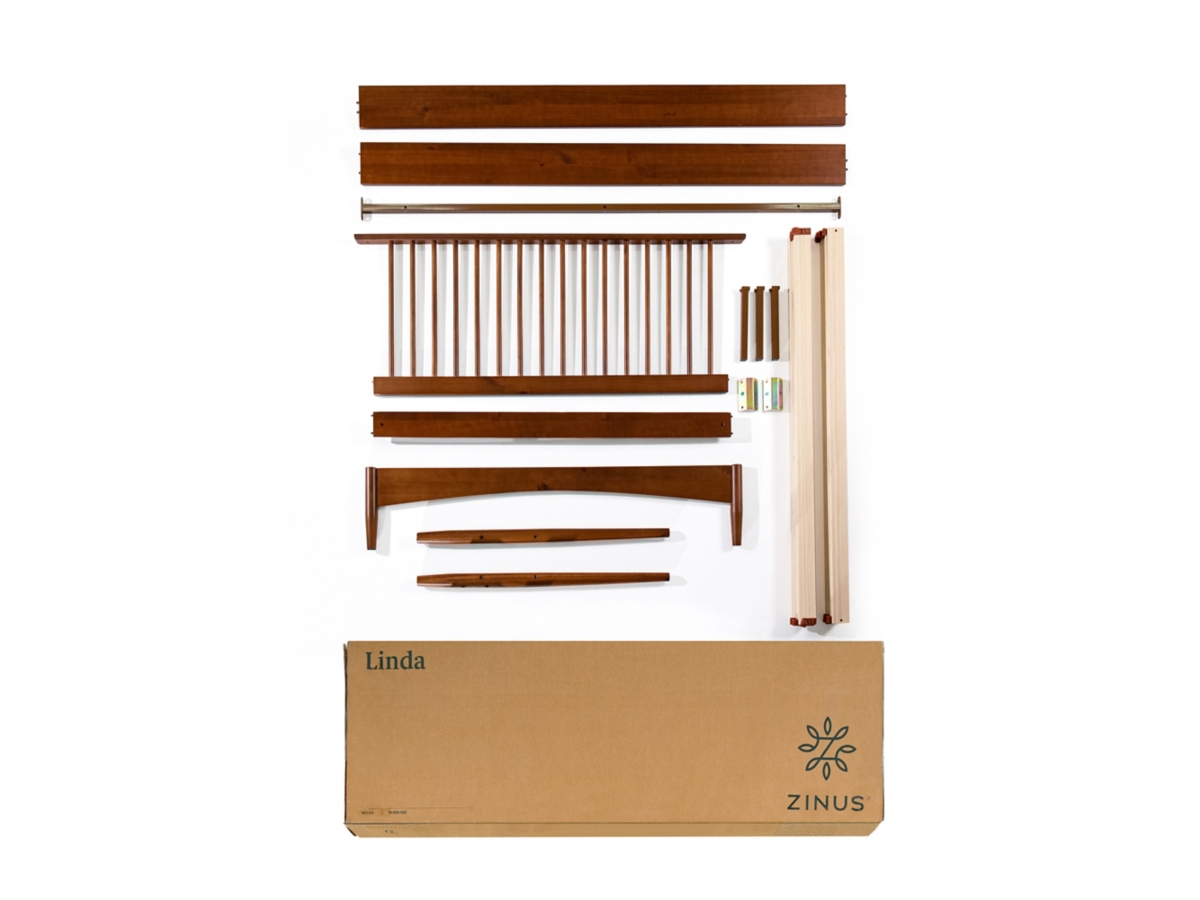 Priage by ZINUS Rustic Pine Wood Platform Bed Frame with