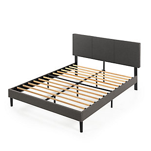 ZINUS Platform King Bed Frame with Split Headboard, Gray, large