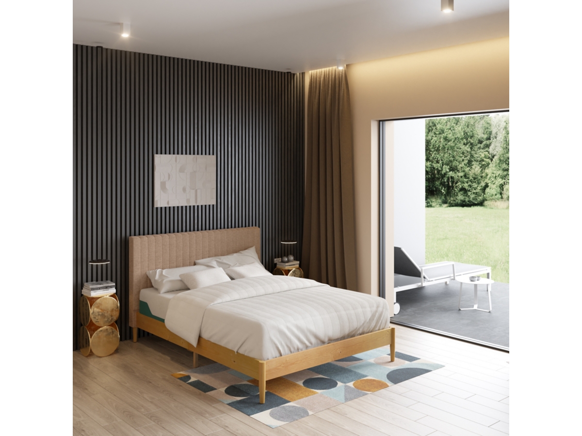 babrin*様 ZINUS Platform Full Bed with Channel Tufted Headboard | Ashley