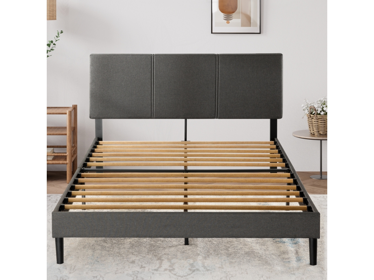 ZINUS Platform Queen Bed Frame with Split Headboard Ashley