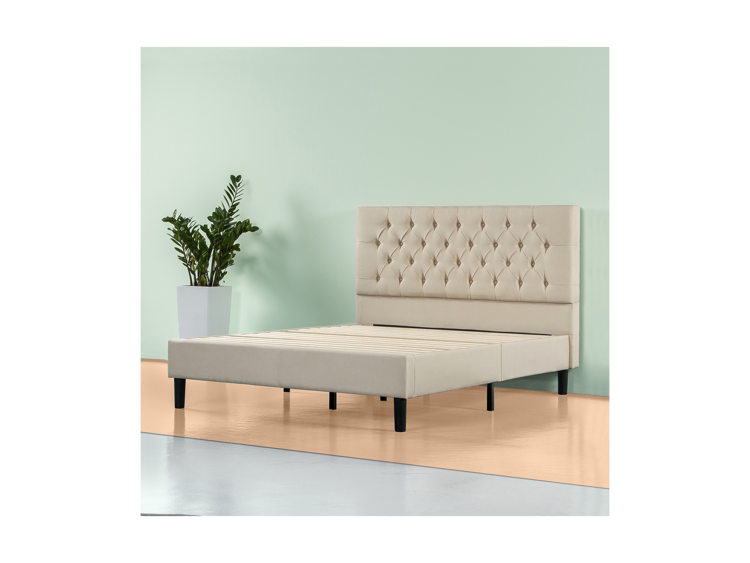 ZINUS Tufted Queen Platform Bed Frame