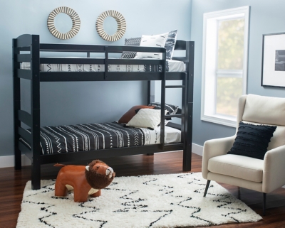 Linon Cale Black Bunk Bed, , rollover