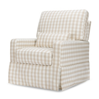 Namesake Crawford Pillowback Comfort Swivel Glider in Gingham, , large