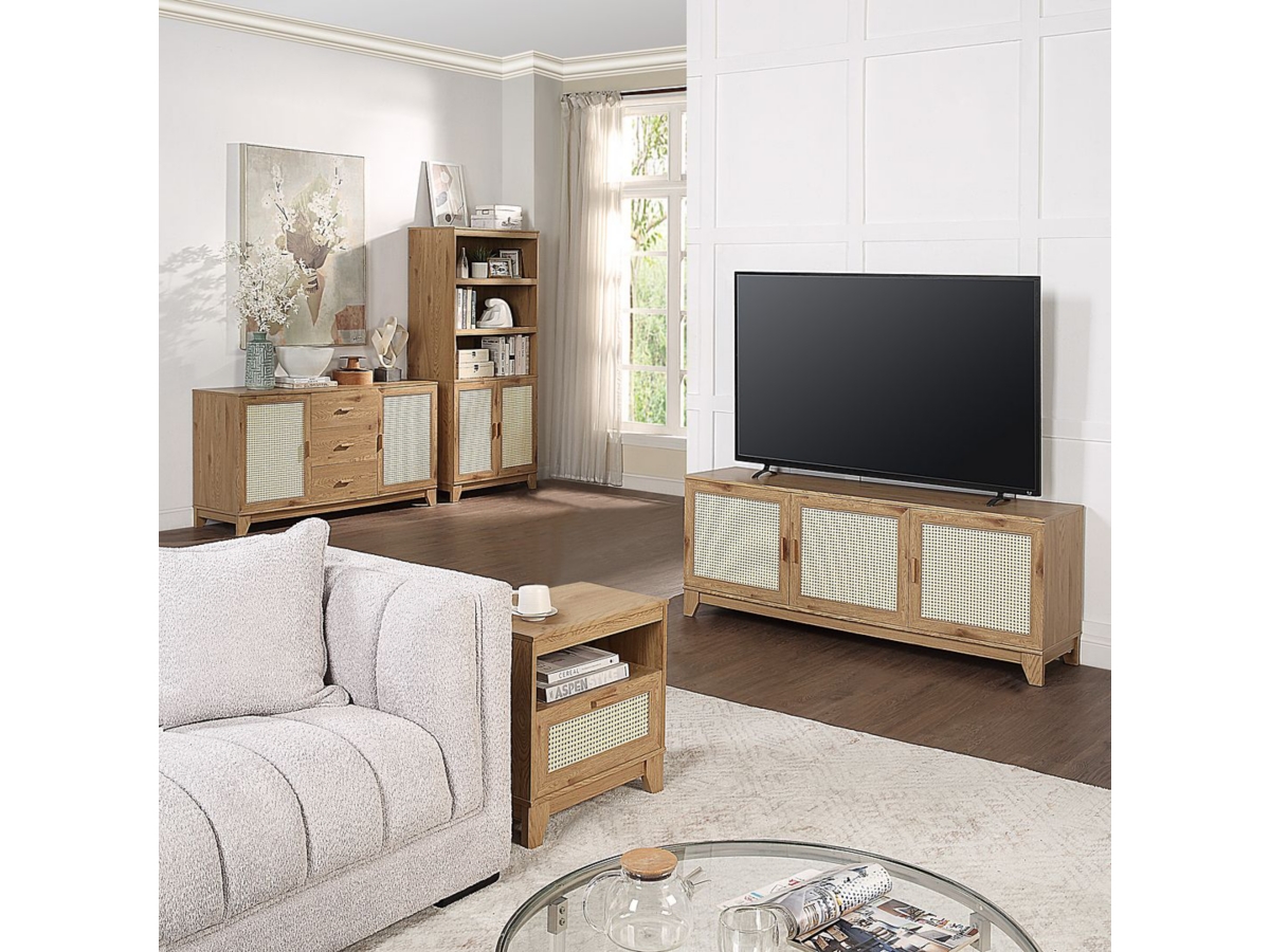 Manhattan Comfort Sheridan Cane 1-Drawer Nightstand | Ashley