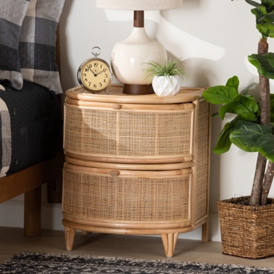 B600011065 bali & pari Oleta Rattan Nightstand, Natural Brown sku B600011065