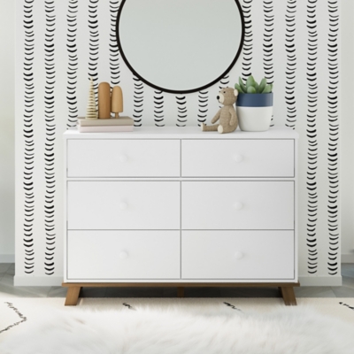 B600011067 Storkcraft Modern 6 Drawer Double Dresser, White/V sku B600011067