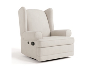 Storkcraft Serenity Wingback Upholstered Recliner Glider with USB