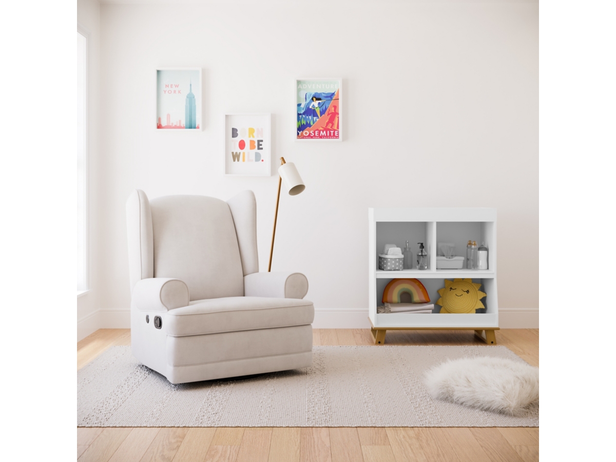 Swivel Rocking Recliner Chair For Adults,360° Swivel Upholstered Corduroy Manual Reclining Chair,Glider Rocker Single Sofa Chair,Small Recliners For Small Spaces,Nursery,Living Room,Bedroom(Beige