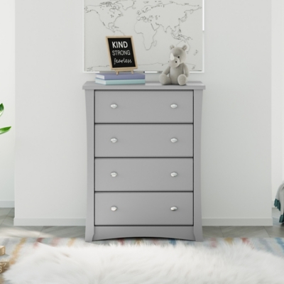 Storkcraft Crescent 4 Drawer Dresser, Pebble Gray