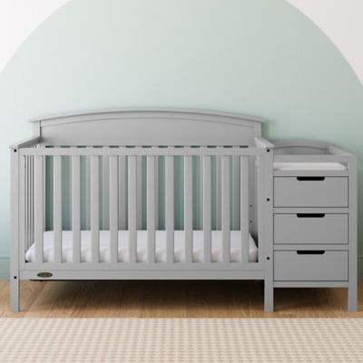 Graco Benton 4-in-1 Convertible Crib and Changer, Pebble Gray