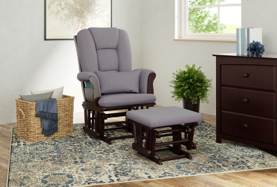 B600011091 Storkcraft Tuscany Glider and Ottoman, Espresso/Gr sku B600011091